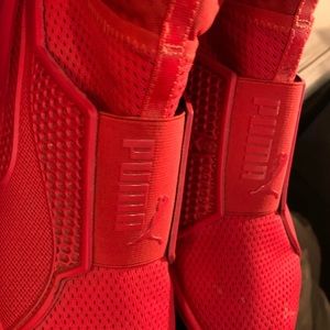 Rihanna Red Trainers